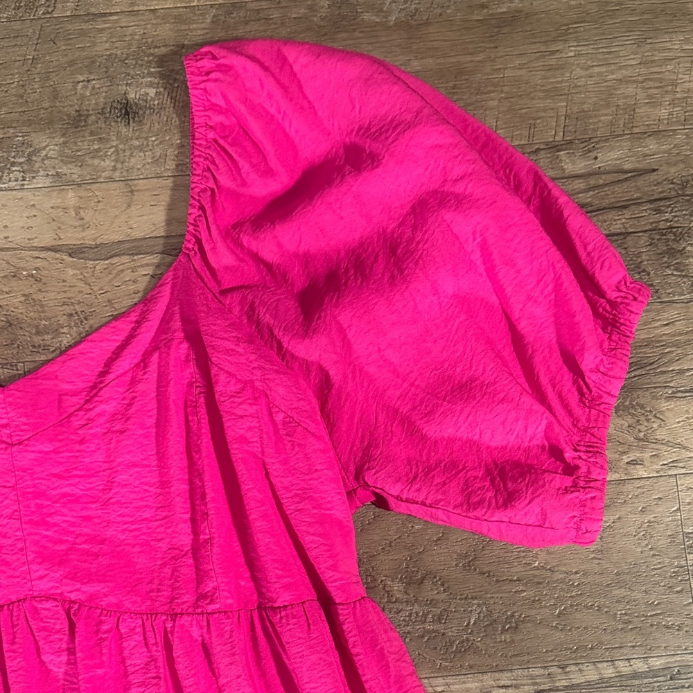 Nine West Pink Puff Sleeve Casual Dress - Size XL - Picture 3 of 12